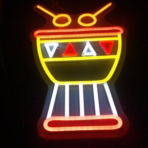 Tribe Drums Neon Sign for Wall Decor Music Neon Light Durm Kit LED Neon Signs